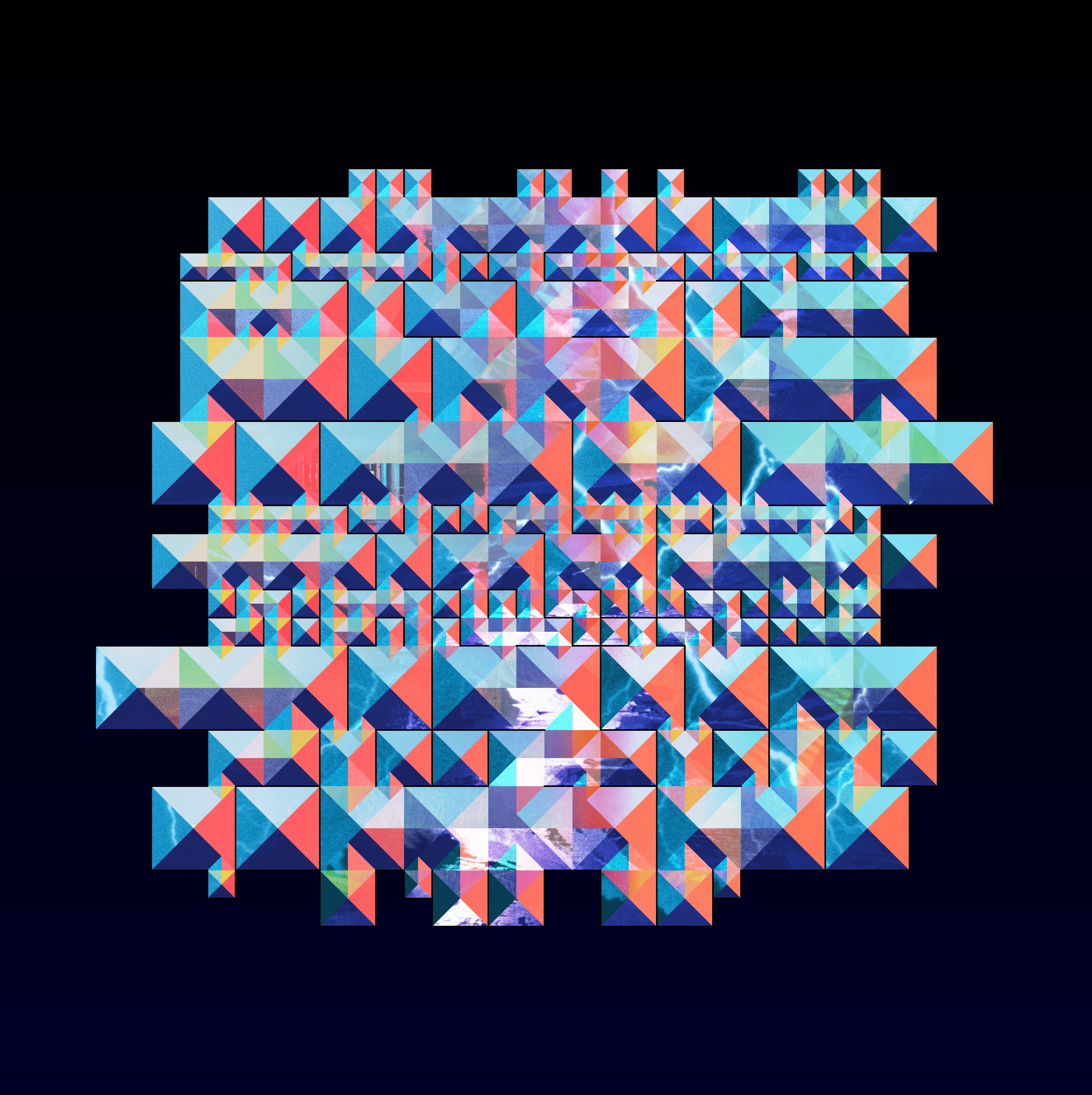 Charlie Gregson's colorful geometric artwork of crystal randomness